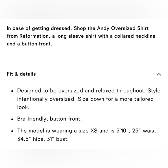 Reformation Andy Oversized Shirt in taupe stripe - Picture 4 of 8